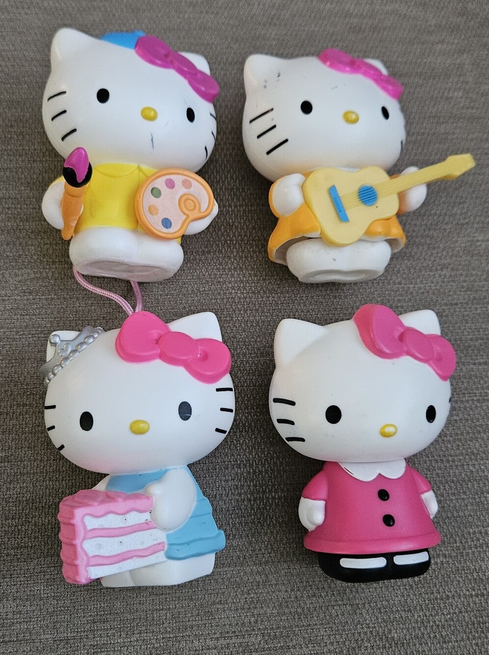 Hello Kitty Kids Toy Bubblehead Figures - Collectible Set Lot Of 4 Sanrio
